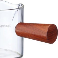 Espresso Shot Glass Double Spout with Wooden Handle Coffee Measuring Espresso Shot Glass (Wood Trade) - Image 5