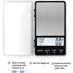 Scales with Timer, Coffee Scales Digital LED Display, Precise Graduation, Barista Scale, Exact Precision Scales with Timer (Pocket) - Image 2
