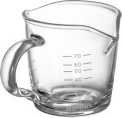 Espresso Shot Glass Double Spout with Pouring Handle Coffee Measuring Espresso Shot Glass (Double Spot) Espresso Measuring Cup Coffee Measuring Cup Shot Glass