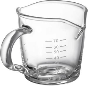 Espresso Shot Glass Double Spout with Pouring Handle Coffee Measuring Espresso Shot Glass (Double Spot) Espresso Measuring Cup Coffee Measuring Cup Shot Glass