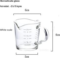 Espresso Shot Glass Double Spout with Pouring Handle Coffee Measuring Espresso Shot Glass (Double Spot) Espresso Measuring Cup Coffee Measuring Cup Shot Glass - Image 3