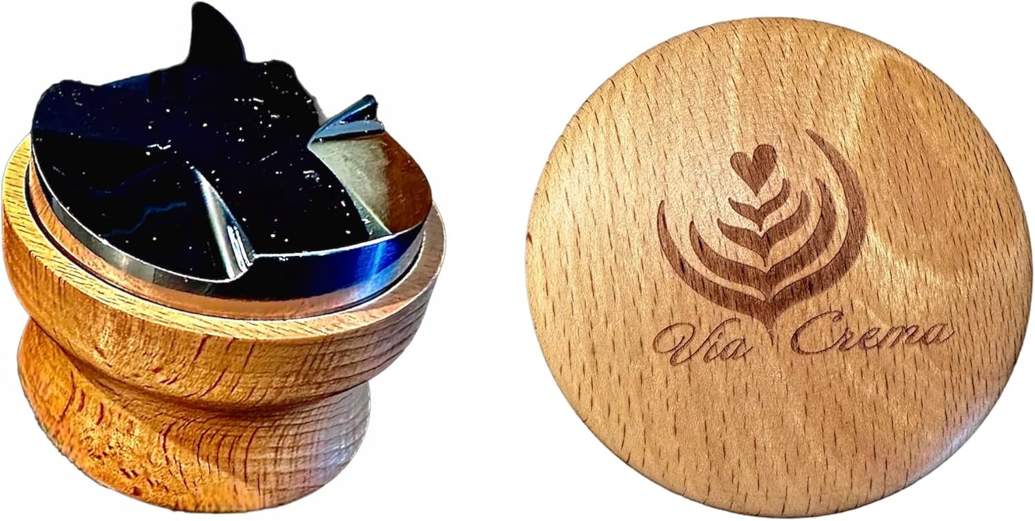 Distributor Espresso Distributor Espresso Leveler for Portafilter - Stainless Steel and Wood (58 mm)