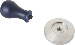 Tamper. Portafilter Tamper. Coffee Tamper, Made in Italy. Coffee Machine, Portafilter Accessories (Blue Marina, 57 mm)