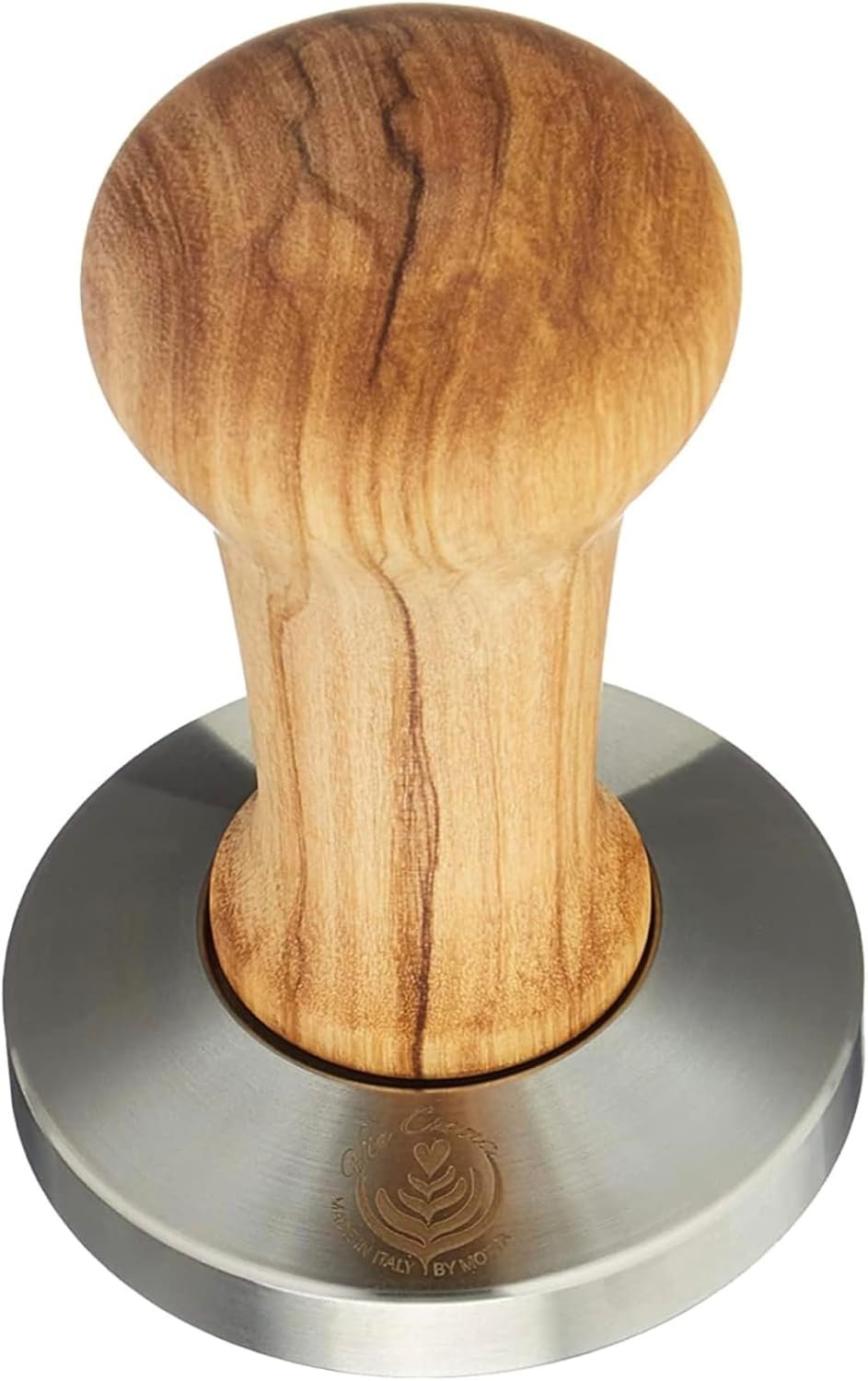 Tamper. Portafilter Tamper. Coffee Tamper, Made in Italy. Coffee Machine, Portafilter Accessories (Olive Wood, 53 mm)