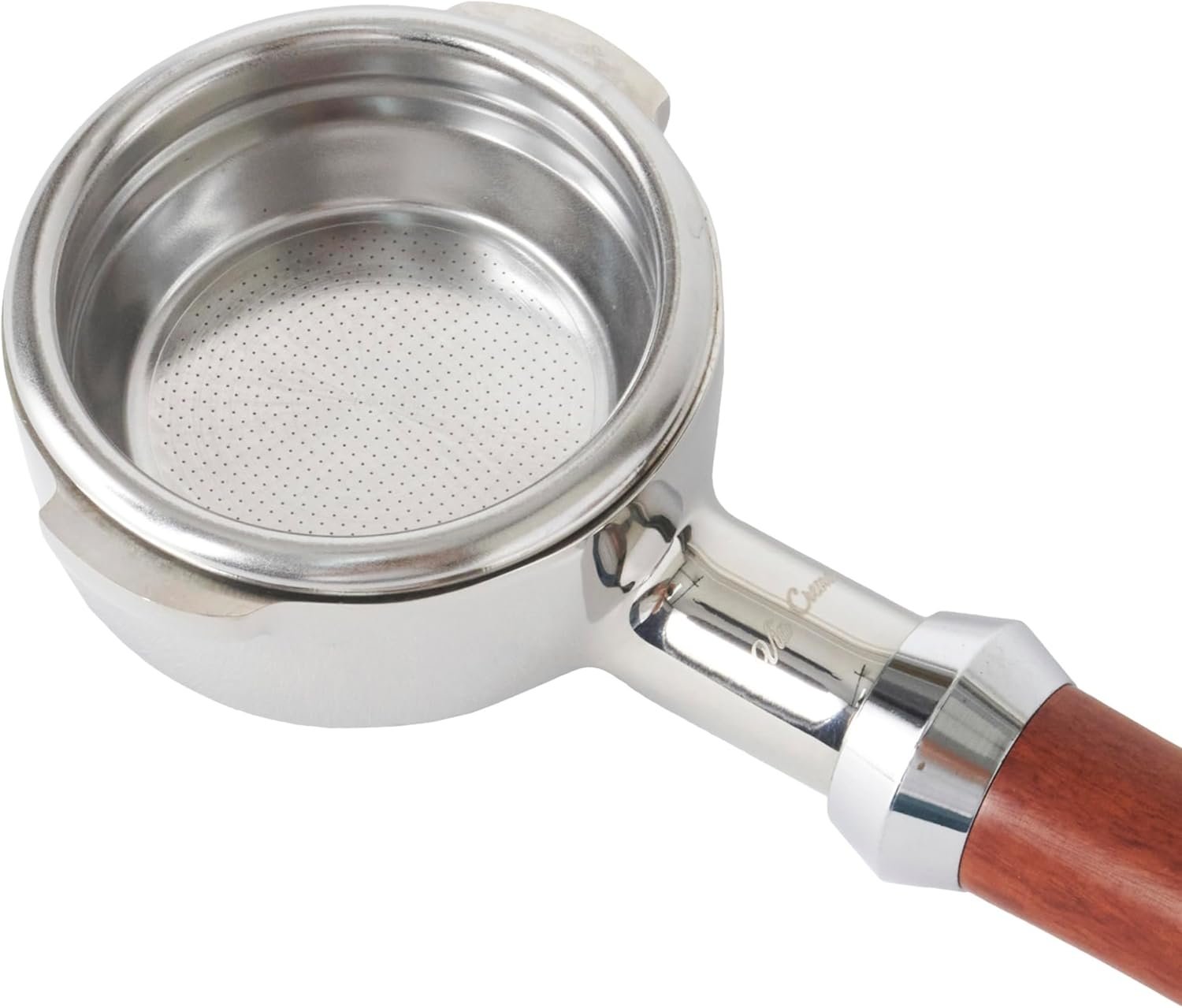 Bottomless Portafilter 58 mm with Wooden Handle Bottomless Naked Porta Filter - Image 2