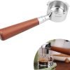 Bottomless Portafilter 51 mm with Wooden Handle Bottomless Naked Porta Filter