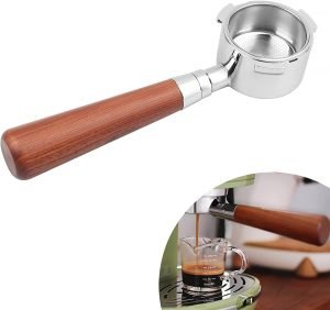 Bottomless Portafilter 51 mm with Wooden Handle Bottomless Naked Porta Filter