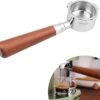 Bottomless Portafilter 54 mm with Wooden Handle Bottomless Naked Porta Filter