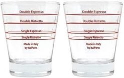 VIA CREMA [Pack of 2] Espresso Shot Glass Espresso Glass, Espresso Measuring Cup, Espresso Shot Glass (2) Shot Glass, Barista, Coffee Accessories