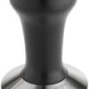 Motta 8100/B Tamper aus Edelstahl, planar mit schwarzem Echtholzgriff, 58 mm