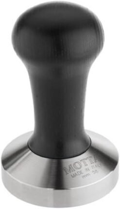 Motta 8100/B Tamper aus Edelstahl, planar mit schwarzem Echtholzgriff, 58 mm